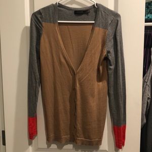 Color block cardigan sweater, size small.